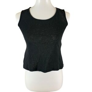 Dorothy Schoelen Platinum Black Sheer Mesh Knit Sleeveless Layering Tank Top M